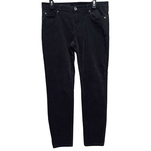 Kut from the Kloth Diana Stretch Corduroy Skinny Jeans Pants Black 5-Pocket 12 - Picture 1 of 7